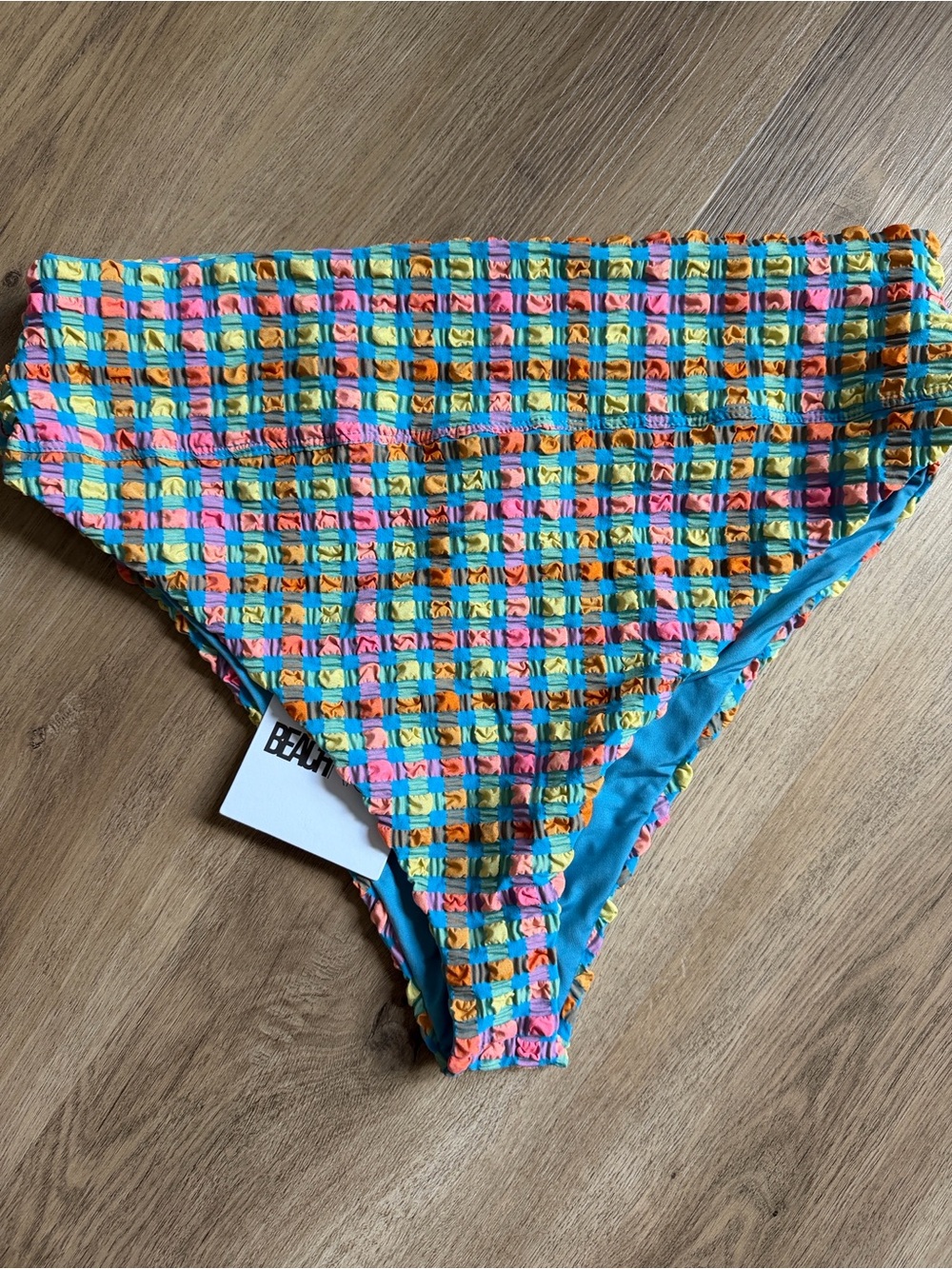 Beach Riot Multicolor Textured Bikini - Teal, Pink, Orange, Yellow - Picture 2 of 12